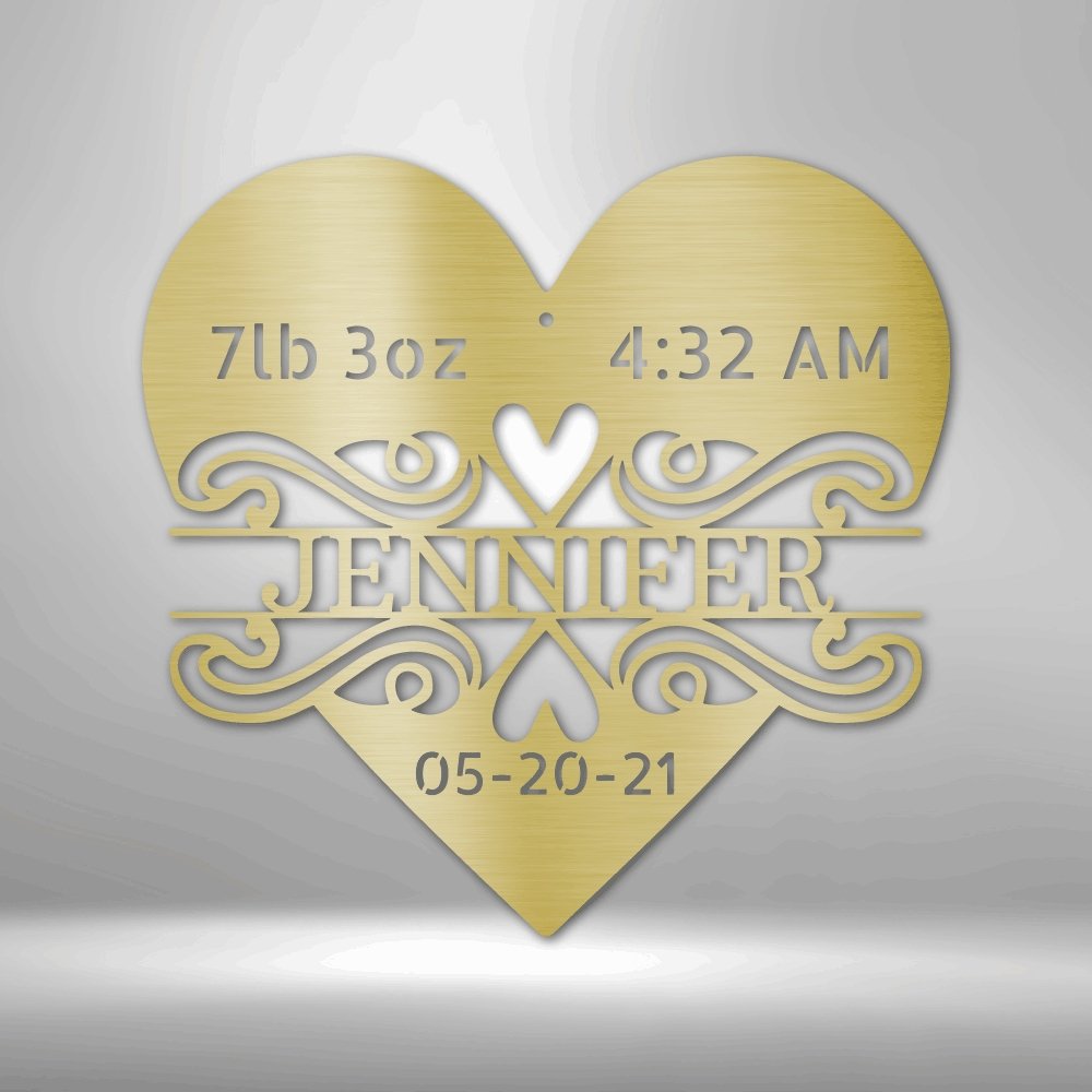 Newborn Love Monogram Steel Sign - Personalized Metal Wall Art for Baby Room Decor - Stylinsoul