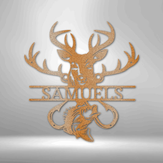 Outdoorsman Monogram Steel Sign - Personalized Wall Art for Nature Enthusiasts - Stylinsoul