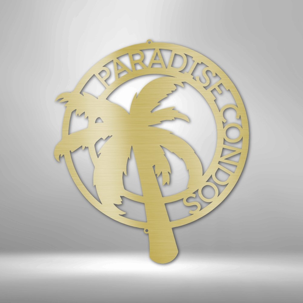Palm Tree Monogram Steel Sign - Personalized Metal Wall Art for Tropical Decor - Stylinsoul