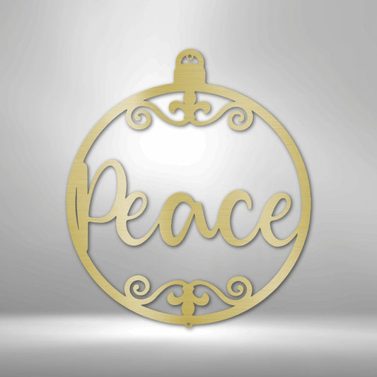 Peace Ornament Steel Sign - Inspirational Metal Wall Art with Peace Symbol - Stylinsoul