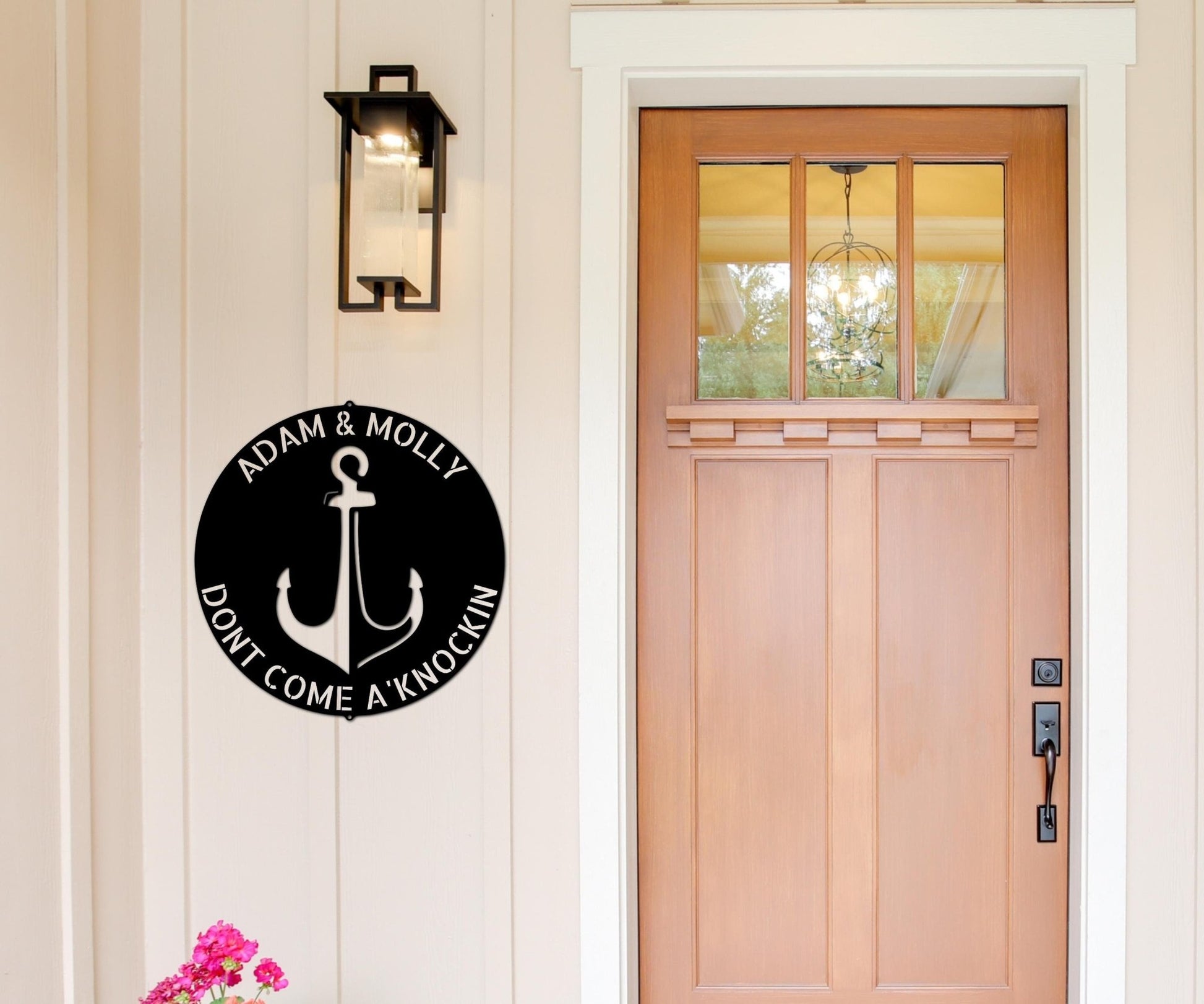 Personalized Anchor Plaque Porch Metal Welcome Sign - Nautical Metal Wall Art - Stylinsoul