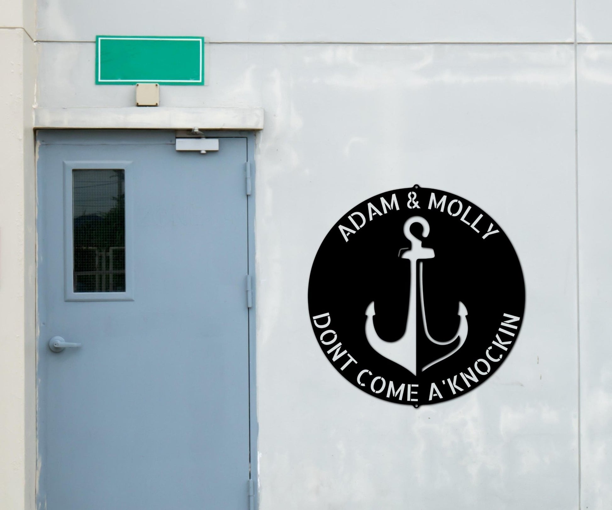 Personalized Anchor Plaque Porch Metal Welcome Sign - Nautical Metal Wall Art - Stylinsoul