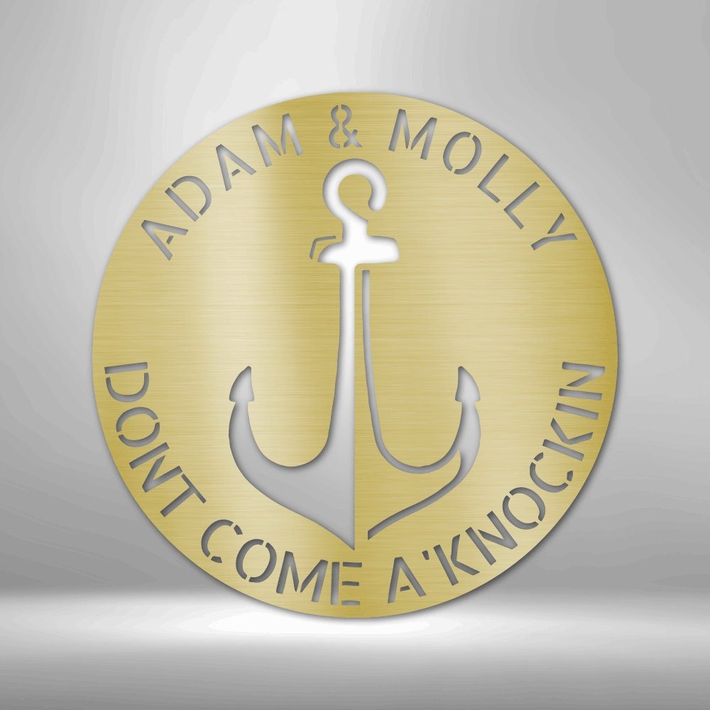 Personalized Anchor Plaque Porch Metal Welcome Sign - Nautical Metal Wall Art - Stylinsoul