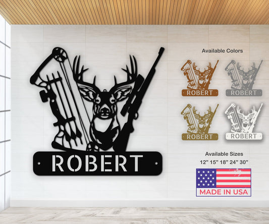 Personalized Deer Metal Sign - Hunting Last Name Family Signs - Custom Cabin Sign - Stylinsoul