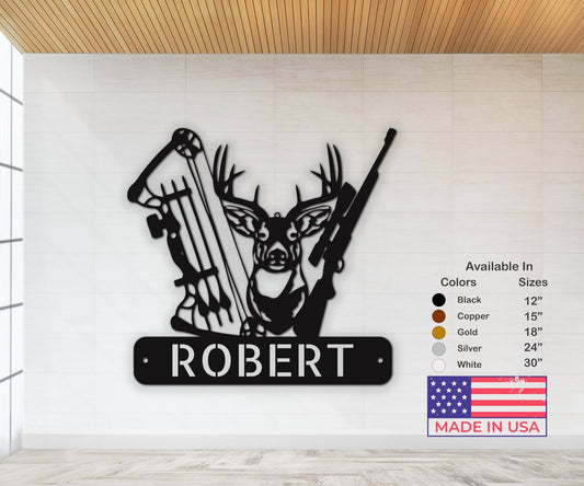 Personalized Deer Metal Sign - Hunting Last Name Family Signs - Custom Cabin Sign - Stylinsoul