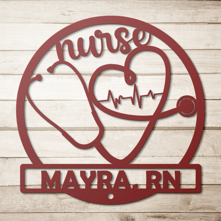 Personalized RN Nurse Sign, Gift for RN Nurse - Metal Wall Sign - Stylinsoul