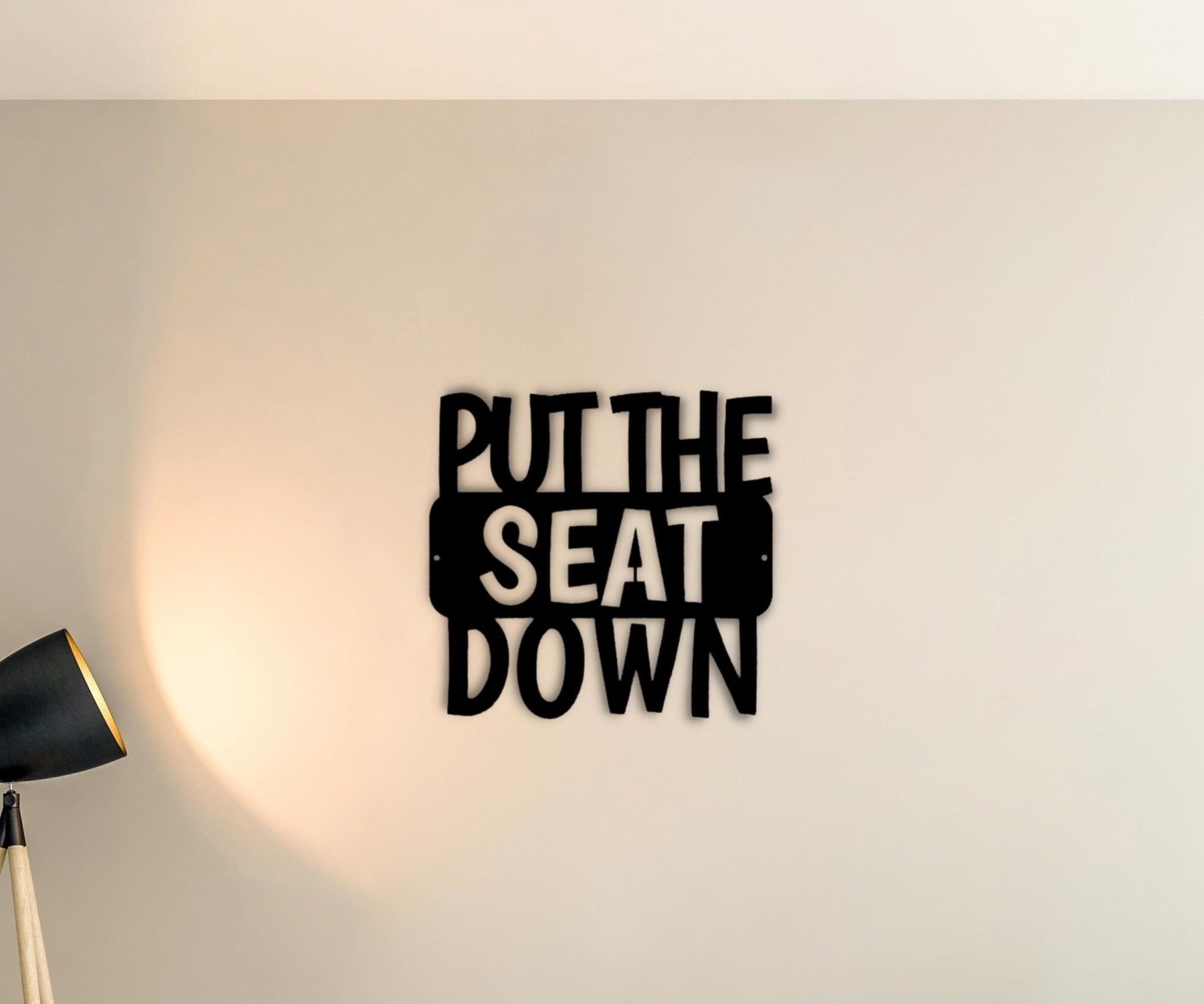 Put the Seat Down Funny Bathroom Sign - Humorous Metal Wall Art for Bathroom Decor - Stylinsoul