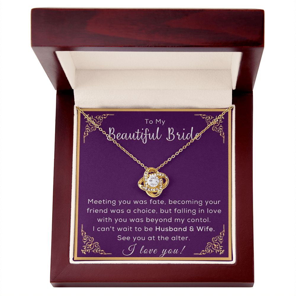 To My Bride, Necklace For Bride, Gift For Bride, Necklace With Message Card - Stylinsoul