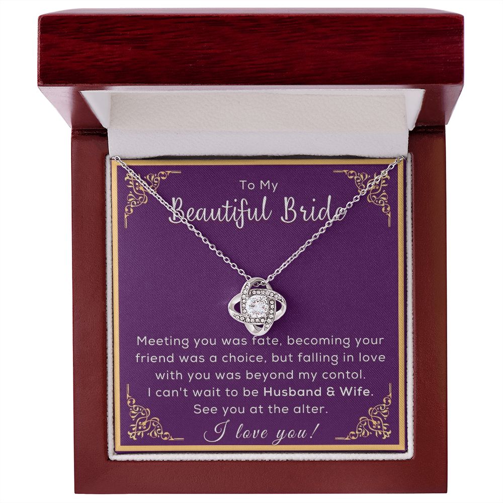 To My Bride, Necklace For Bride, Gift For Bride, Necklace With Message Card - Stylinsoul