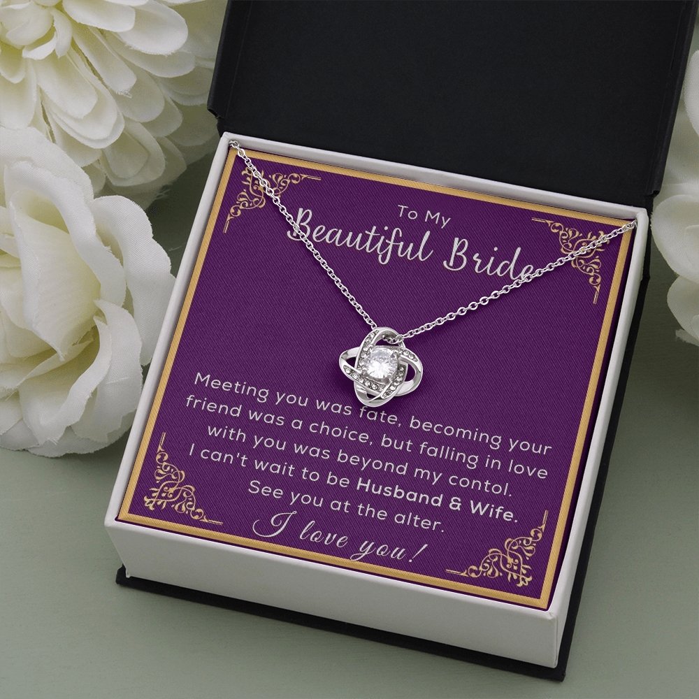 To My Bride, Necklace For Bride, Gift For Bride, Necklace With Message Card - Stylinsoul
