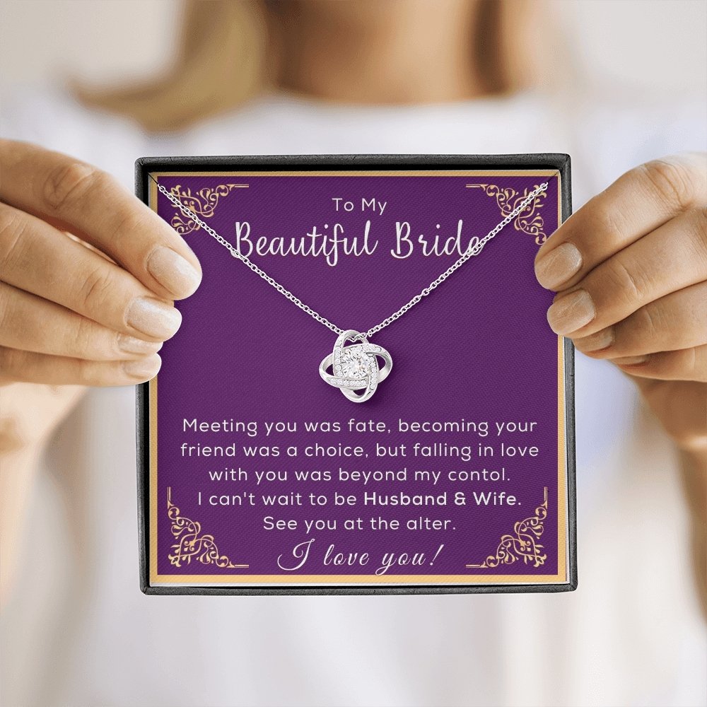 To My Bride, Necklace For Bride, Gift For Bride, Necklace With Message Card - Stylinsoul