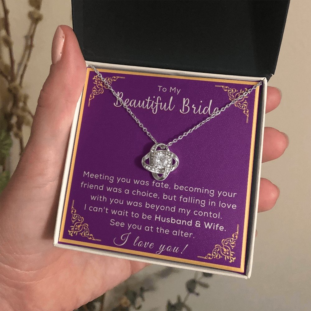 To My Bride, Necklace For Bride, Gift For Bride, Necklace With Message Card - Stylinsoul