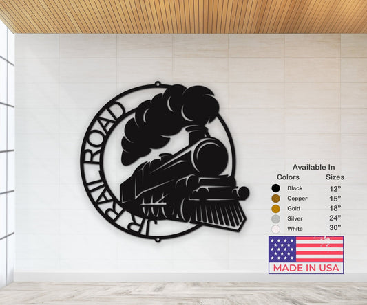 Train Metal Sign - Railroad Gifts for Train Enthusiasts - Custom Name Train Outdoor Sign - Stylinsoul
