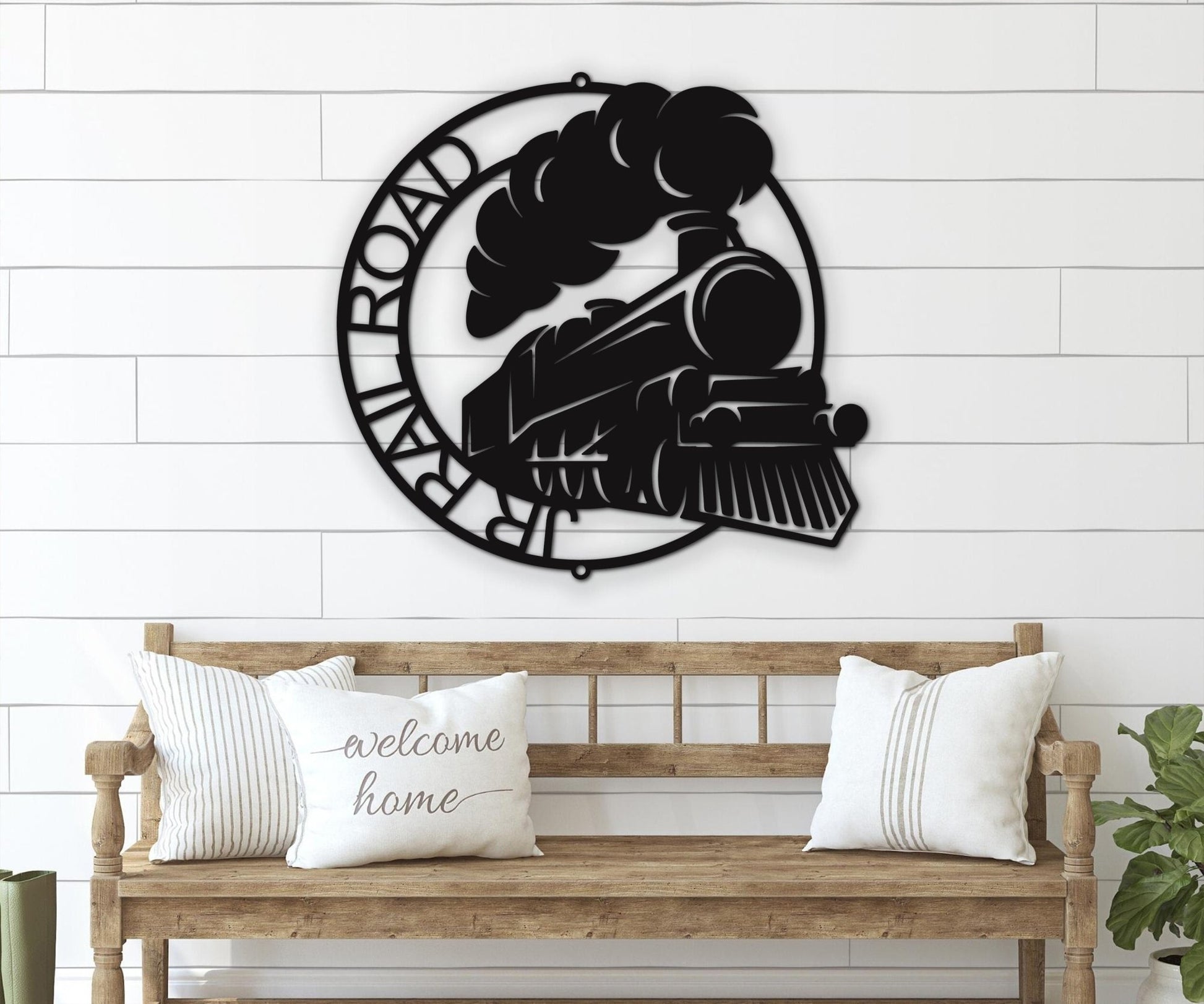 Train Metal Sign - Railroad Gifts for Train Enthusiasts - Custom Name Train Outdoor Sign - Stylinsoul