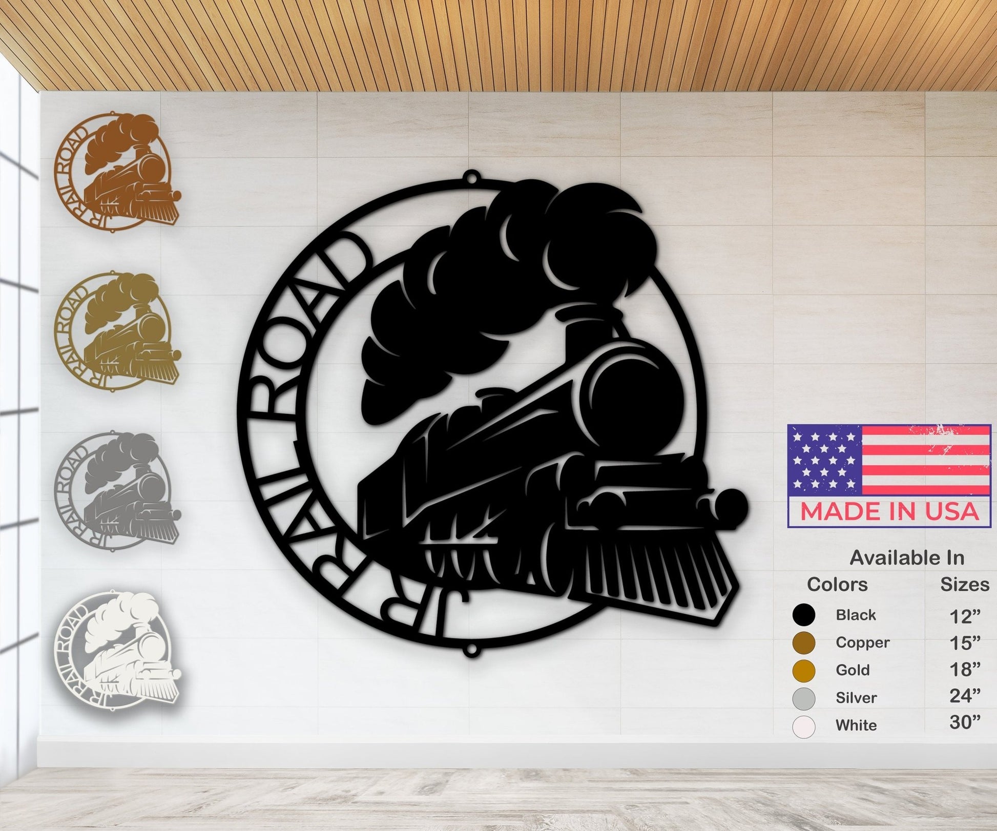 Train Metal Sign - Railroad Gifts for Train Enthusiasts - Custom Name Train Outdoor Sign - Stylinsoul