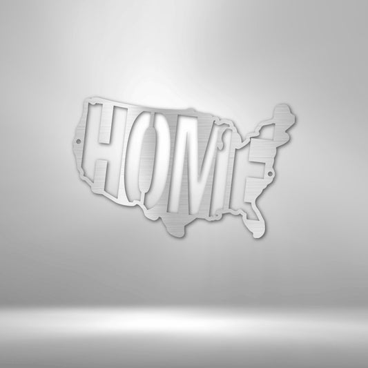 USA Home Steel Sign - Patriotic Wall Art for Proud Americans - Stylinsoul