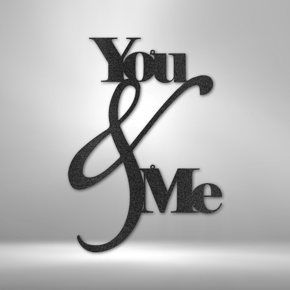 You and Me Quote Steel Sign - Romantic Metal Wall Art for Couples - Stylinsoul